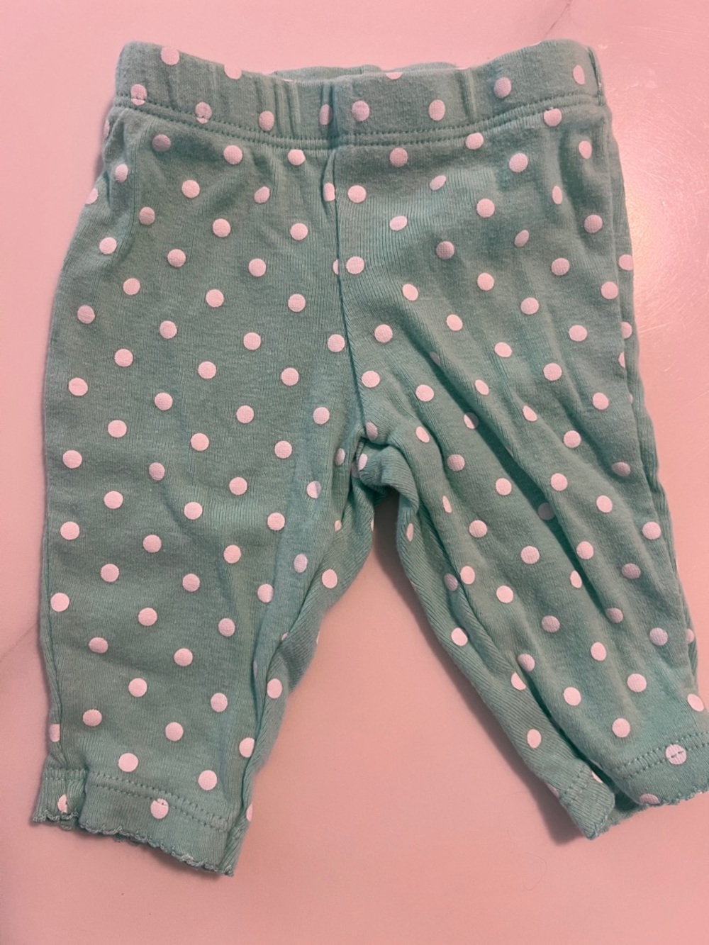 Carter's Mint Green Polka Dot Newborn Leggings